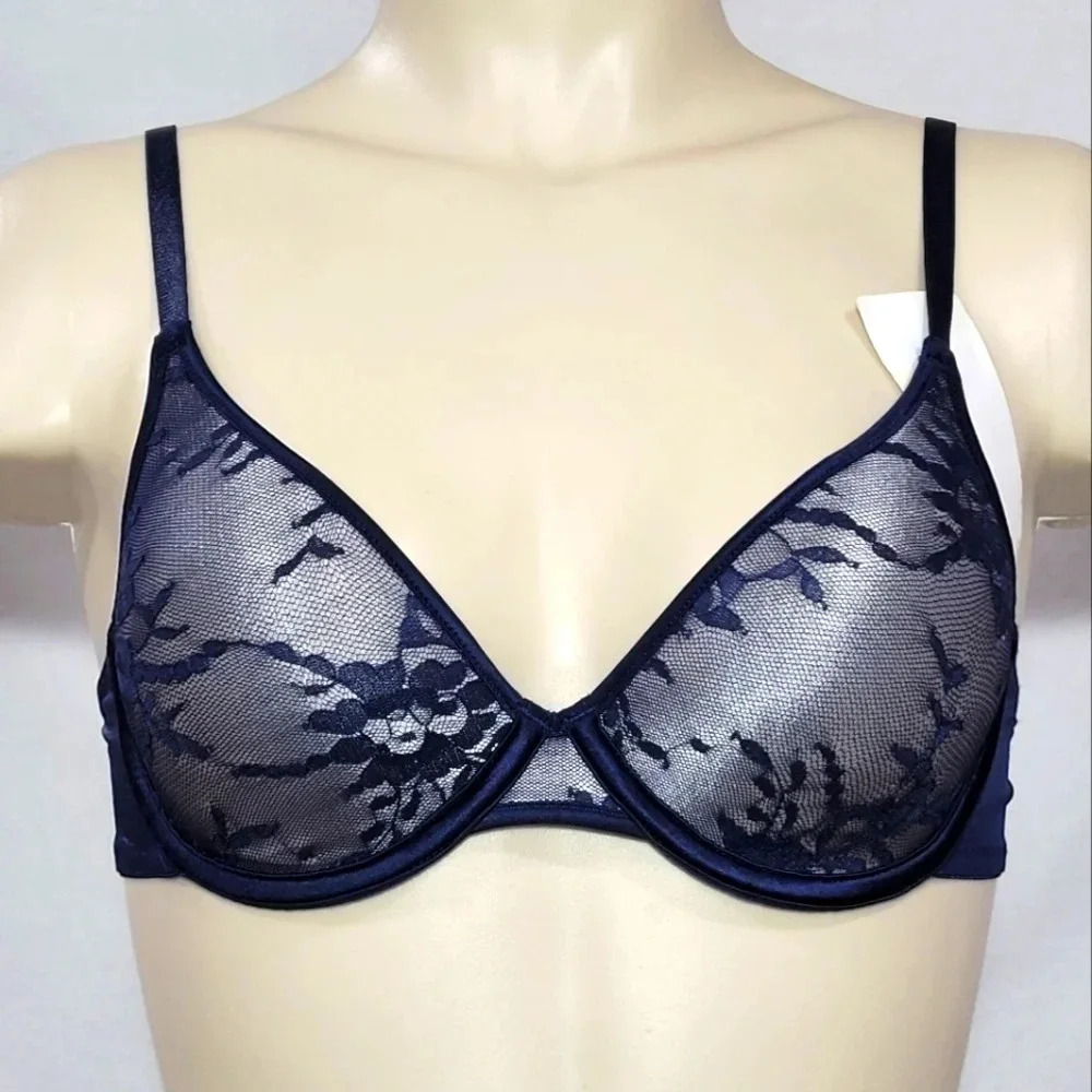 36B Maidenform Embellished One Fabulous Fit UW Bra Navy NWT